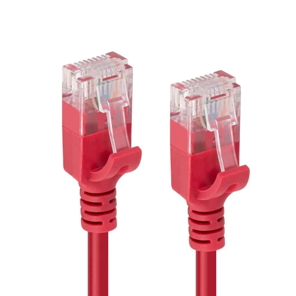 Microconnect CAT6A U/UTP Slim netwerkkabel 0,25m rood