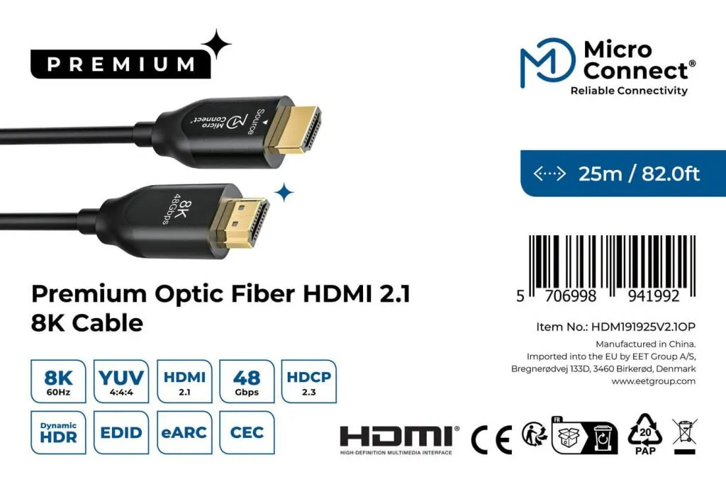 Microconnect Premium HDMI 2.1 kabel 25m 8K