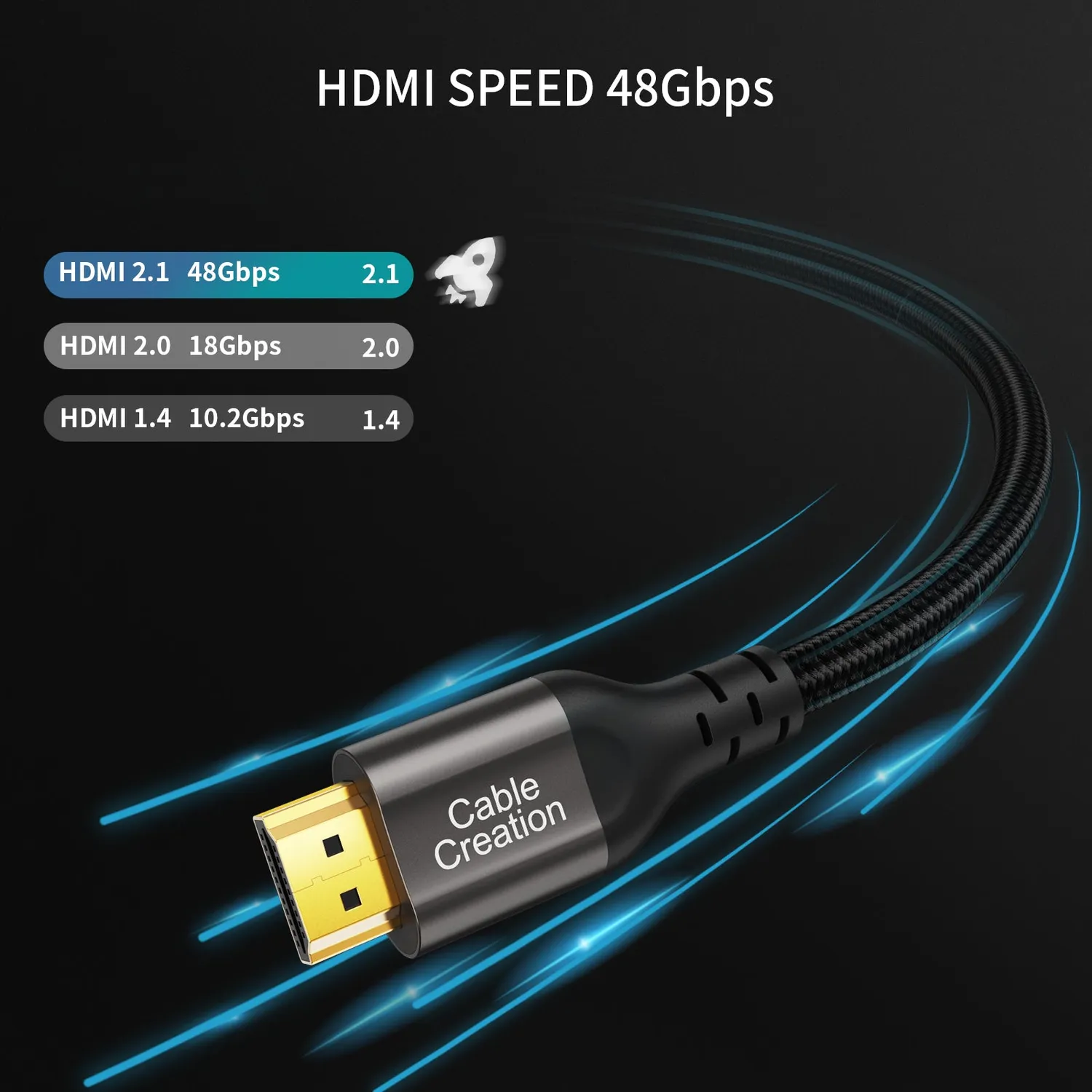 CableCreation Ultra HD HDMI kabel 8K grijs 1 m