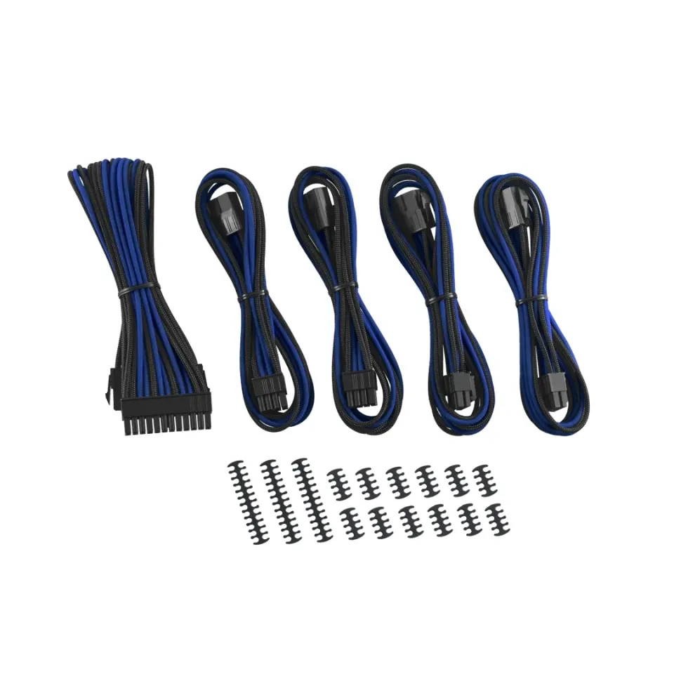 CableMod Classic verlengkabelset 8+8 zwart/blauw ATX