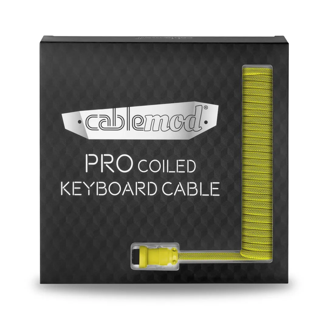 CableMod Pro coiled toetsenbordkabel geel 150cm USB-C